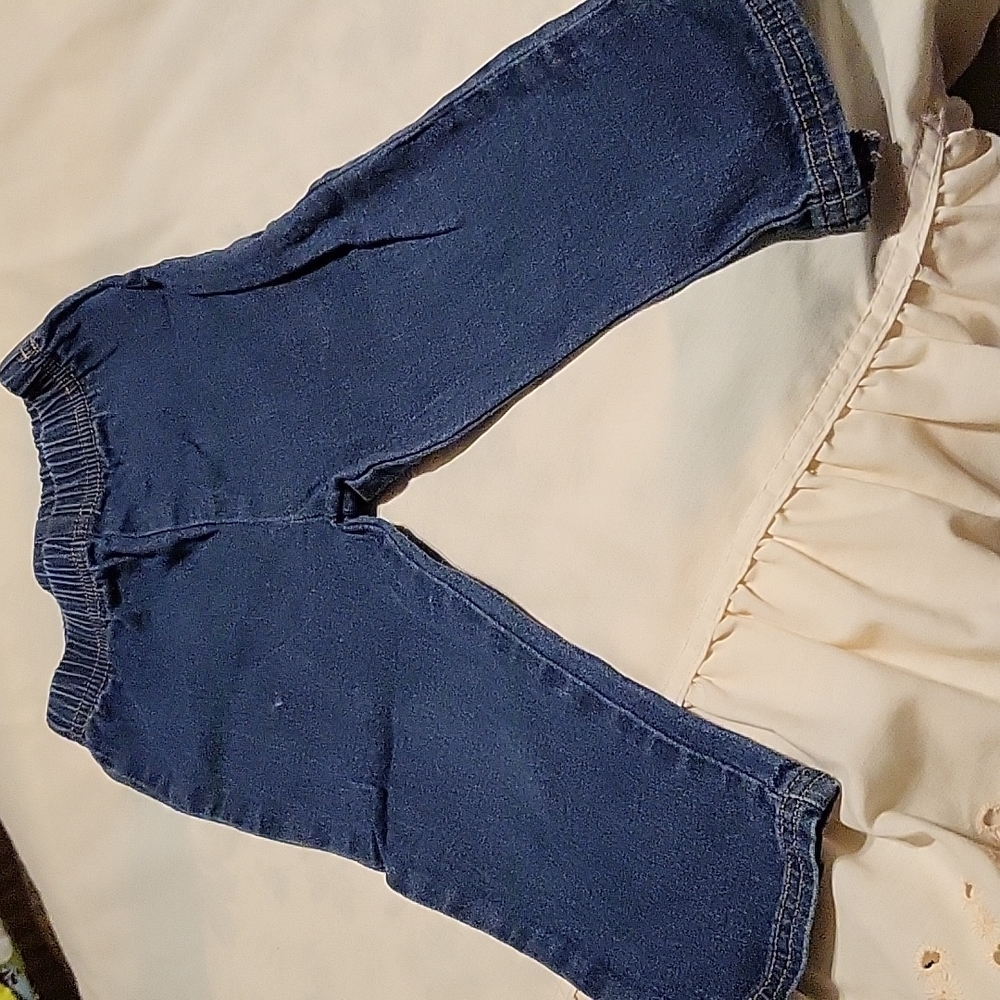 Toddler Girl's jeans 18 months, plain, no pockets
